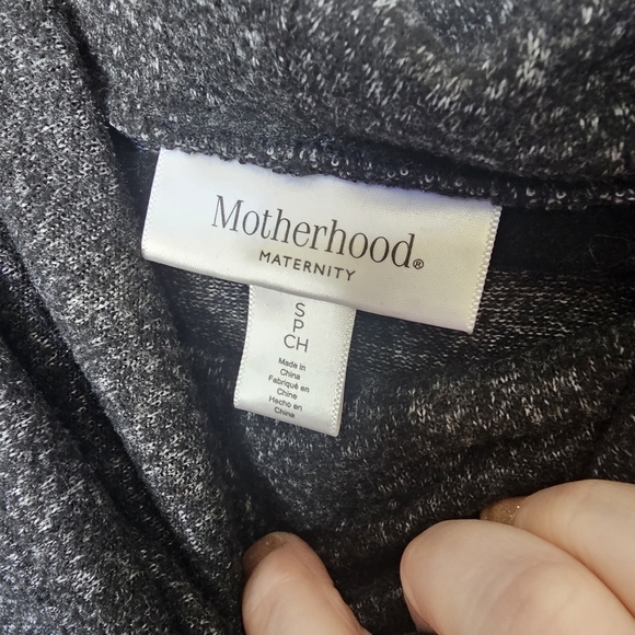 Motherhood Maternity Brushed Hacci Cowl Neck Hi Lo Sweater Gray Size S Small - Picture 3 of 15